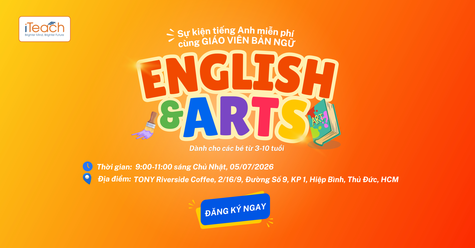 Workshop English & Arts giúp trẻ học tiếng Anh cùng giáo viên bản ngữ.